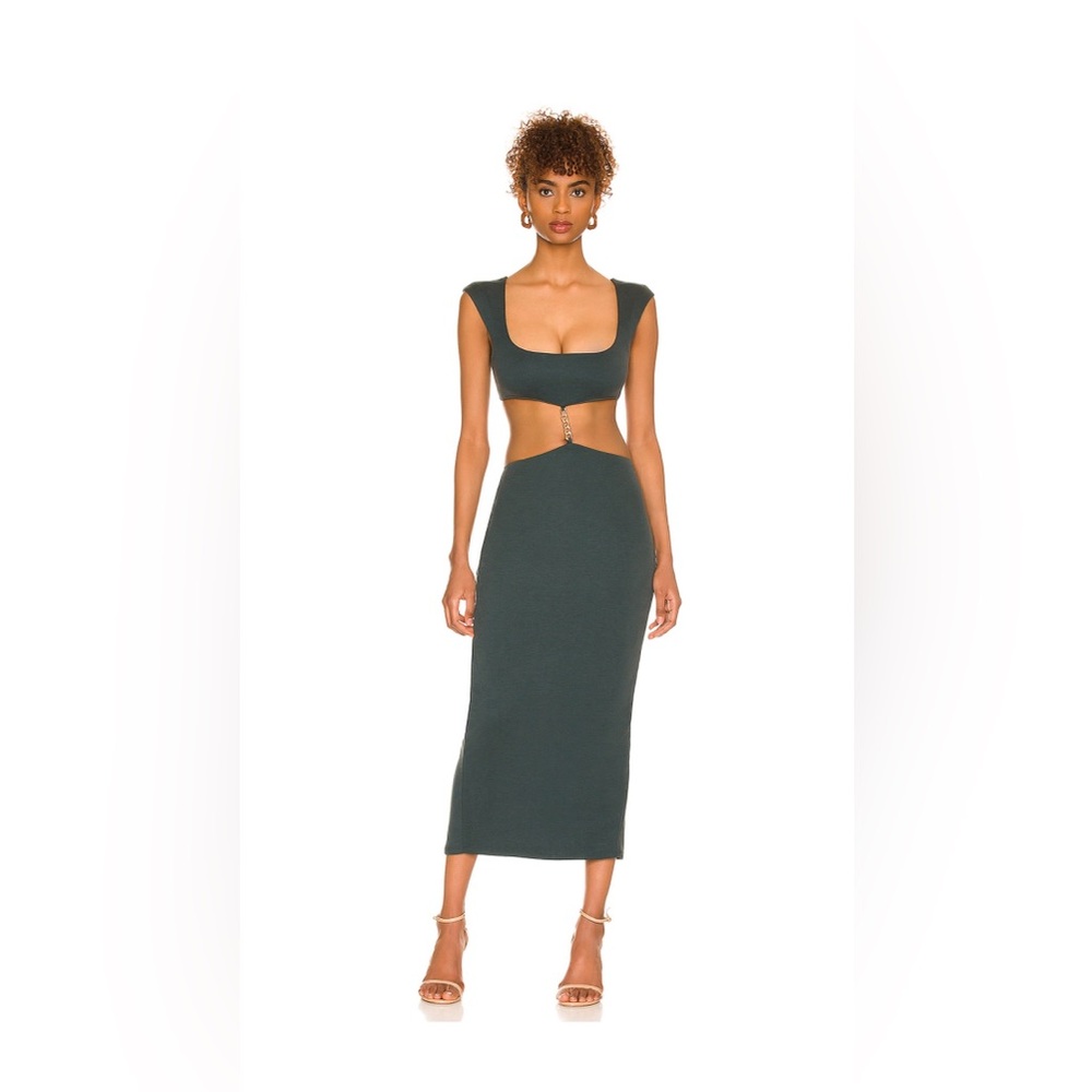 Camilla Coleho knock midi dress in emerald